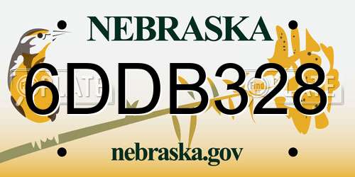 6DDB328 Nebraska License Plate
