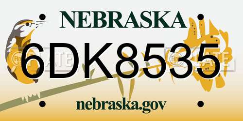 6DK8535 Nebraska License Plate