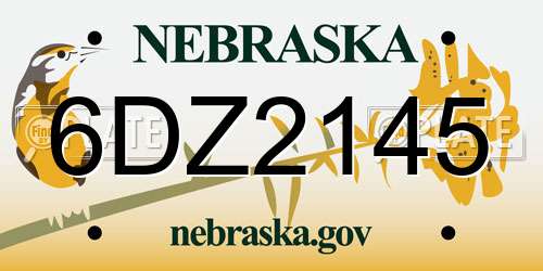6DZ2145 Nebraska License Plate