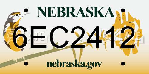 6EC2412 Nebraska License Plate