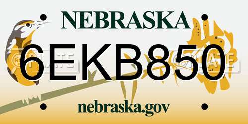 6EKB850 Nebraska License Plate