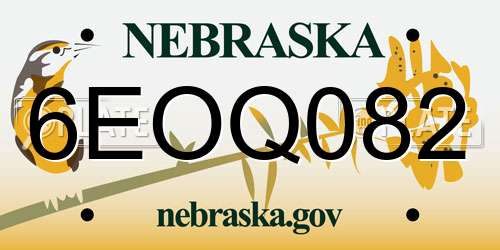 6EOQ082 Nebraska License Plate