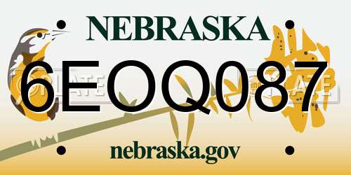 6EOQ087 Nebraska License Plate