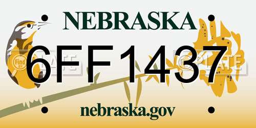 6FF1437 Nebraska License Plate