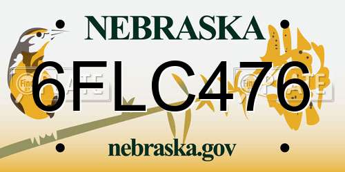 6FLC476 Nebraska License Plate