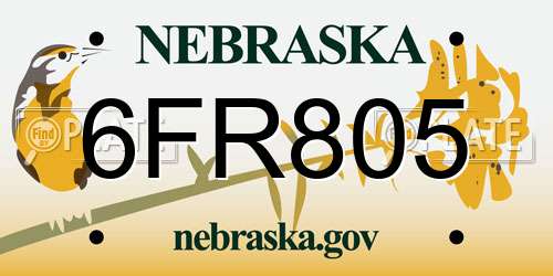 6FR805 Nebraska License Plate