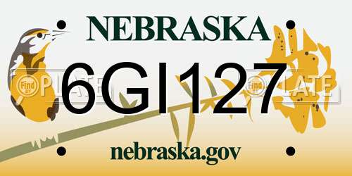 6GI127 Nebraska License Plate