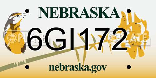 6GI172 Nebraska License Plate