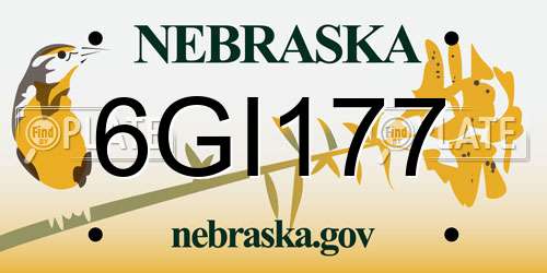 6GI177 Nebraska License Plate