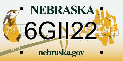 6GII22 Nebraska License Plate