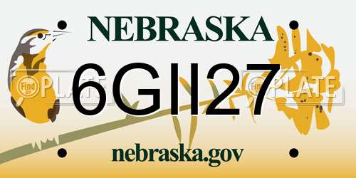 6GII27 Nebraska License Plate