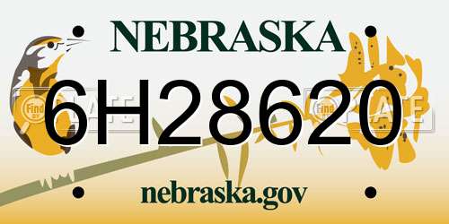 6H28620 Nebraska License Plate