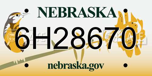 6H28670 Nebraska License Plate