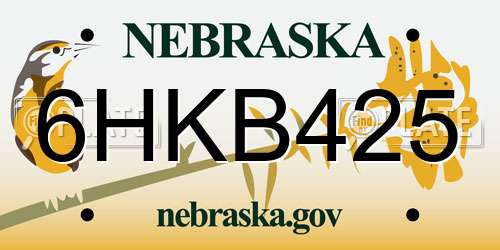 6HKB425 Nebraska License Plate