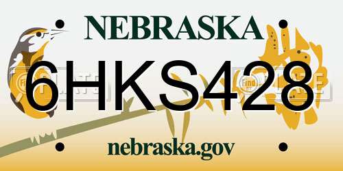 6HKS428 Nebraska License Plate