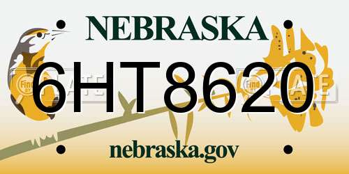 6HT8620 Nebraska License Plate