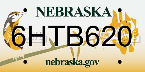 6HTB620 Nebraska License Plate