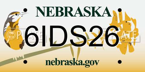 6IDS26 Nebraska License Plate