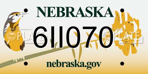 6II070 Nebraska License Plate