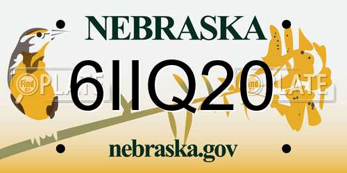 6IIQ20 Nebraska License Plate