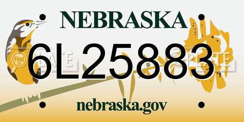 6L25883 Nebraska License Plate