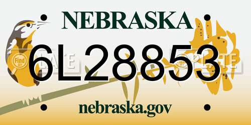 6L28853 Nebraska License Plate