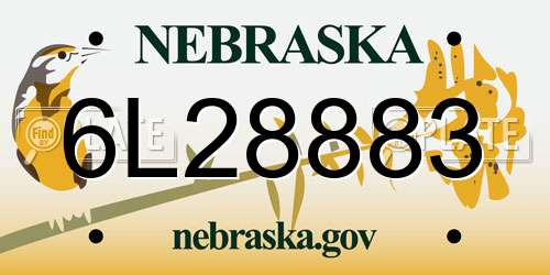 6L28883 Nebraska License Plate