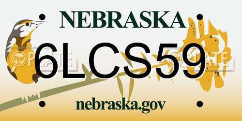 6LCS59 Nebraska License Plate