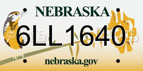 6LL1640 Nebraska License Plate