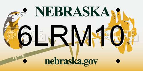 6LRM10 Nebraska License Plate