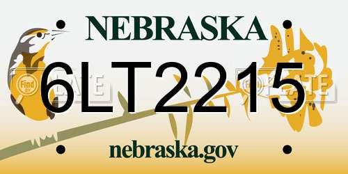 6LT2215 Nebraska License Plate