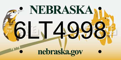 6LT4998 Nebraska License Plate