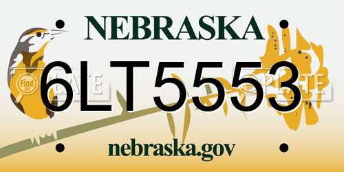 6LT5553 Nebraska License Plate