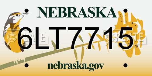 6LT7715 Nebraska License Plate