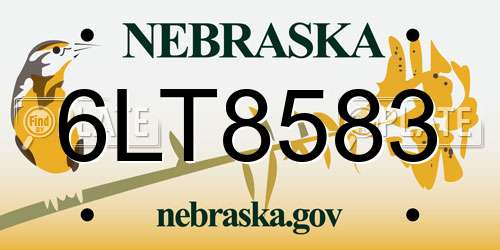 6LT8583 Nebraska License Plate