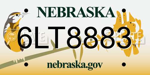6LT8883 Nebraska License Plate