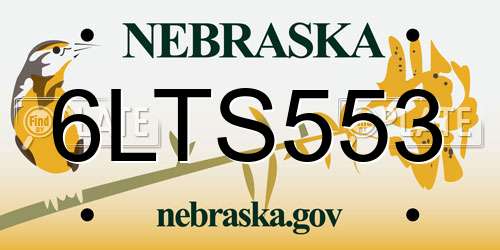 6LTS553 Nebraska License Plate
