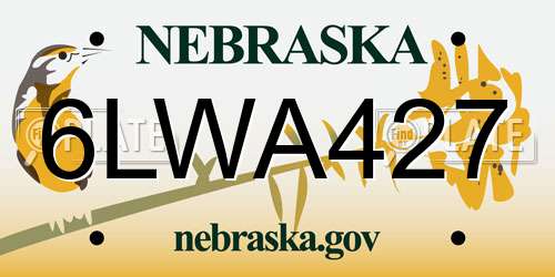 6LWA427 Nebraska License Plate