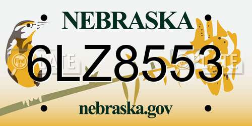 6LZ8553 Nebraska License Plate