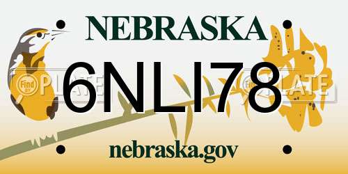 6NLI78 Nebraska License Plate