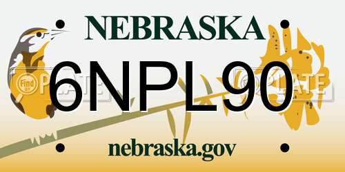 6NPL90 Nebraska License Plate