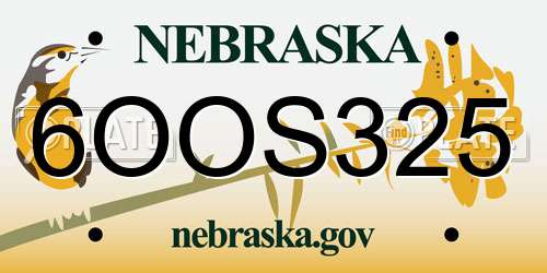 6OOS325 Nebraska License Plate