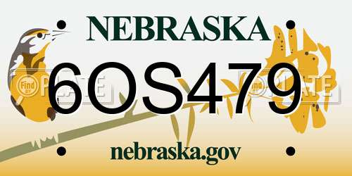 6OS479 Nebraska License Plate