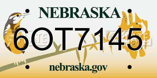 6OT7145 Nebraska License Plate