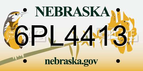 6PL4413 Nebraska License Plate
