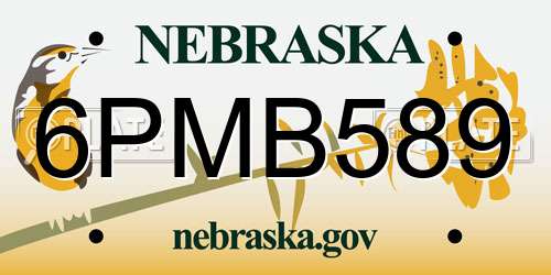 6PMB589 Nebraska License Plate