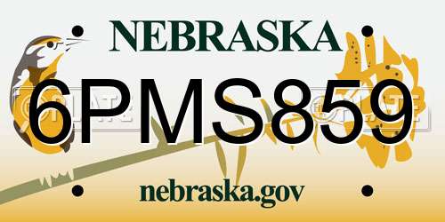 6PMS859 Nebraska License Plate