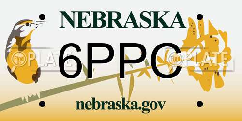 6PPC Nebraska License Plate