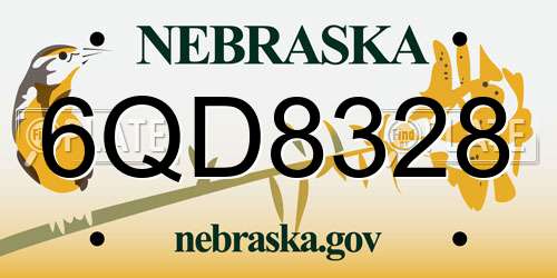 6QD8328 Nebraska License Plate