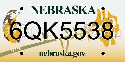 6QK5538 Nebraska License Plate